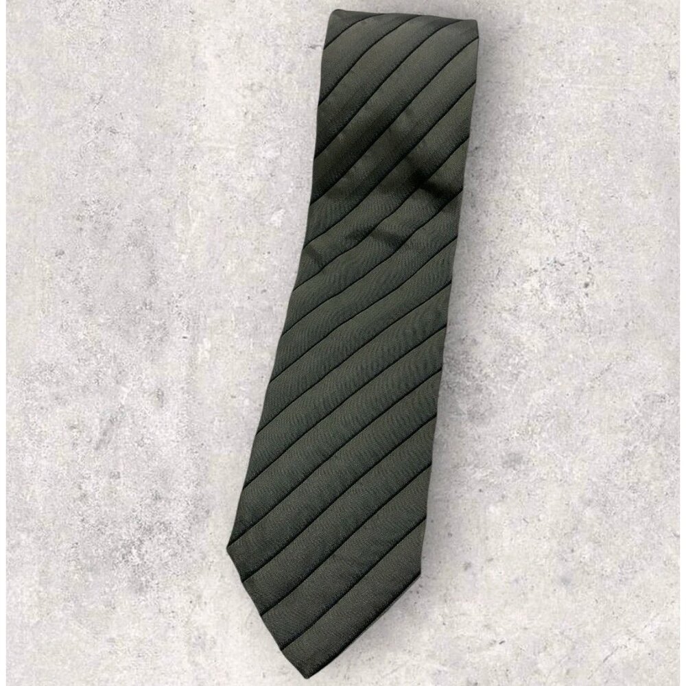 STRELLSON Silk Tie ITALY XL Gray Striped W:3.5" EUC